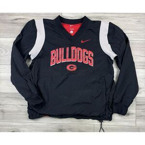 Vtg Y2K Nike Georgia Bulldogs‎ Windbreaker Pullover Jacket Swoosh Spell Out Sz S